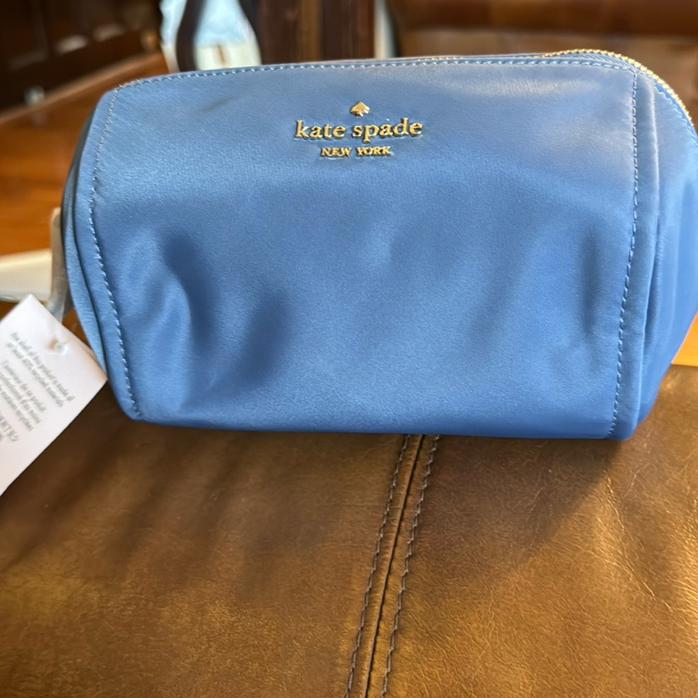 NWT Kate Spade Chelsea nylon medium cosmetic bag- shipyard blue